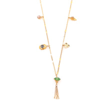 Cargar imagen en el visor de la galería, Collar Sofia 5 colgantes en onyx verde