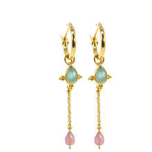 Cargar imagen en el visor de la galería, Aros Estrella con calcedonia azul