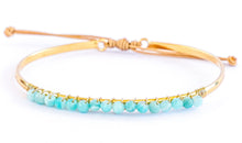 Cargar imagen en el visor de la galería, Pulsera fina bañada en oro con amazonita por Bechi Ulivi Jewels.
Thin gold-plated bracelet with amazonite by Bechi Ulivi Jewels.