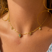 Cargar imagen en el visor de la galería, Collar Sofia 5 Colgantes Topacio azul
