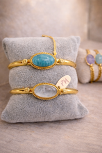 Cargar imagen en el visor de la galería, Pulsera Marja piedra luna blanca arco iris
