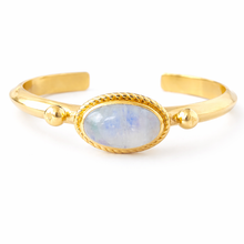 Cargar imagen en el visor de la galería, Pulsera Marja piedra luna blanca arco iris

