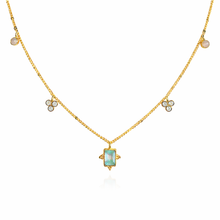 Cargar imagen en el visor de la galería, Collar Sofia 5 Colgantes Topacio azul
