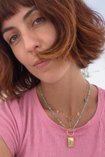 Cargar imagen en el visor de la galería, Collar Sofia 5 colgantes en onyx verde
