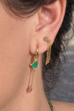 Cargar imagen en el visor de la galería, Aros Estrella Ónix verde
