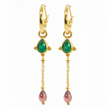 Cargar imagen en el visor de la galería, Aros Estrella Ónix verde
