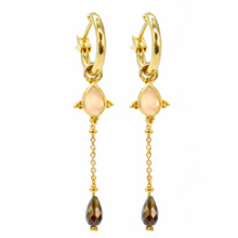 Cargar imagen en el visor de la galería, Aros Estrella con piedra luna melocotón
