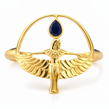 Cargar imagen en el visor de la galería, pulsera Isis bañada en oro con un onix en forma de lagrima por Bechi Ulivi Jewels
