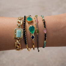 Cargar imagen en el visor de la galería, set de pulseras finas bañadas en oro con piedras por Bechi Ulivi Jewels
