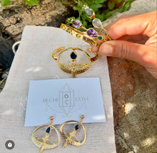 Cargar imagen en el visor de la galería, conjunto de joyas bañadas en oro con piedras de Bechi Ulivi Jewels
