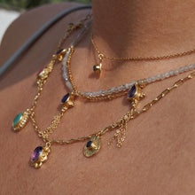 Cargar imagen en el visor de la galería, Collar Rosalia Calcedonia azul
