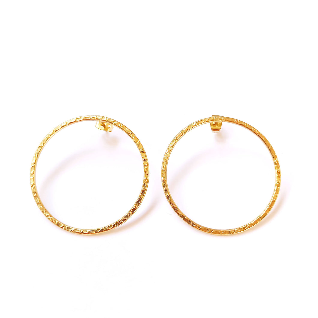 Pendientes aro amartillado grande